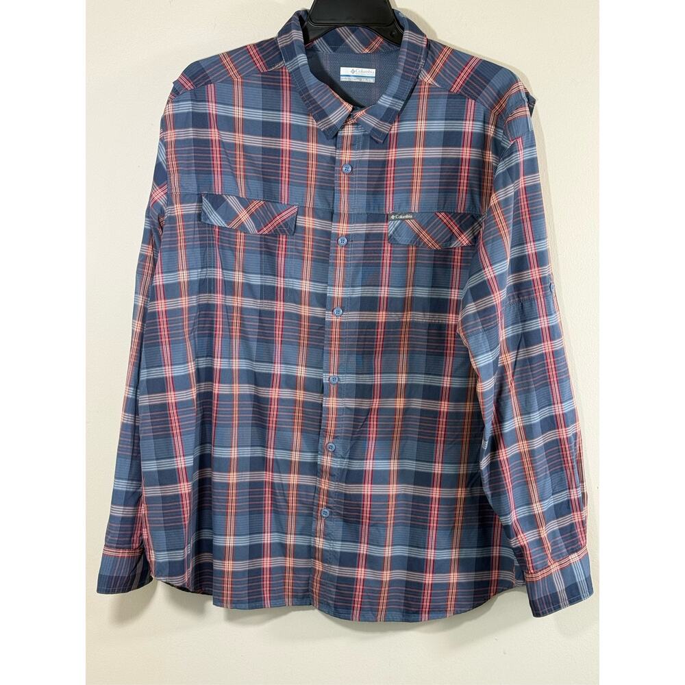 Columbia Men's Plaid Long Sleeve Button Down Shirt PFG